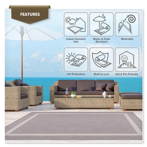 Edip Reversible Waterproof Outdoor Rug Winston Porter Rug Size: Rectangle 8' x 10