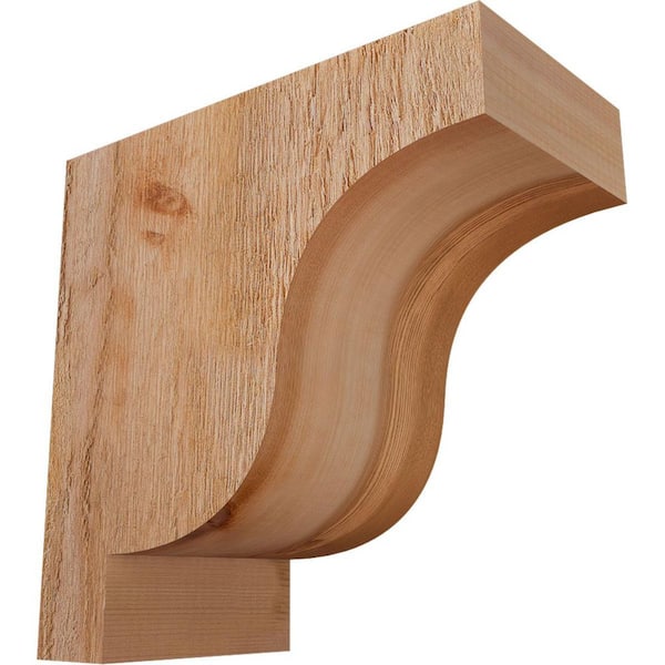 Ekena Millwork 6 in. x 12 in. x 12 in. Western Red Cedar Newport Rough Sawn Corbel