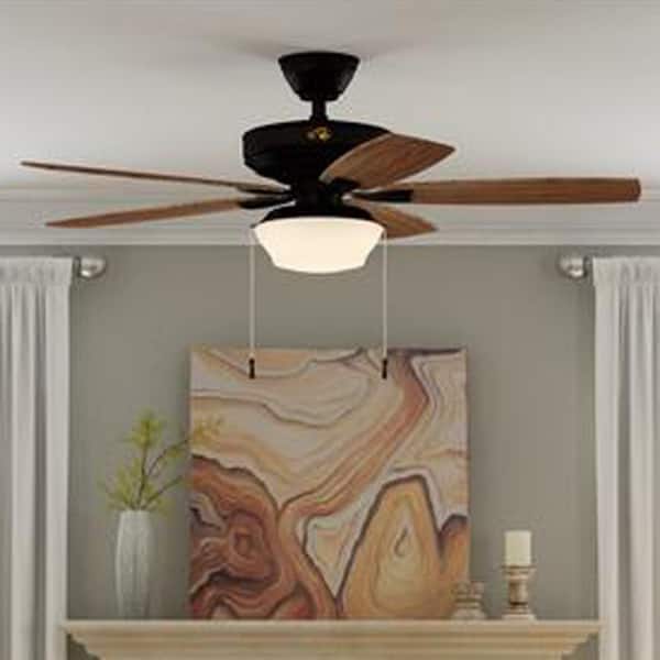 Hampton Bay Gazebo 52 in LED Indoor/Outdoor Natural Iron Ceiling Fan w/Light K. 