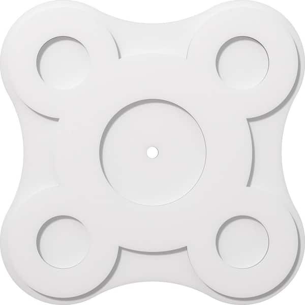 Ekena Millwork 1 in. P X 9 in. C X 26 in. OD X 1 in. ID Luna Architectural Grade PVC Contemporary Ceiling Medallion