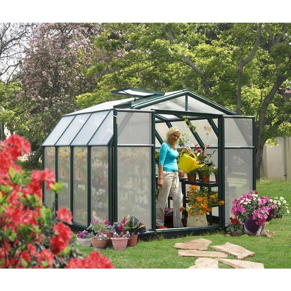 Canopia By Palram Hobby Gardener 8 Ft X 8 Ft Green Diffused Diy Greenhouse Kit The Home Depot