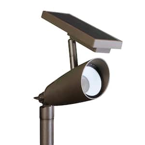 OneSync Landscape 100 Lumens Bronze Solar Integrated LED Outdoor Spotlight w/Dusk-To-Dawn Adj Lamp Head CCT+RGB Wireless