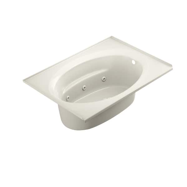 JACUZZI Signature 60 in. x 42 in. Rectangular Whirlpool Bathtub with Right Drain in Oyster with Heater