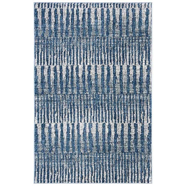 SAFAVIEH Galaxy 2 ft. x 4 ft. Navy/Light Gray Vertical Striped Area Rug