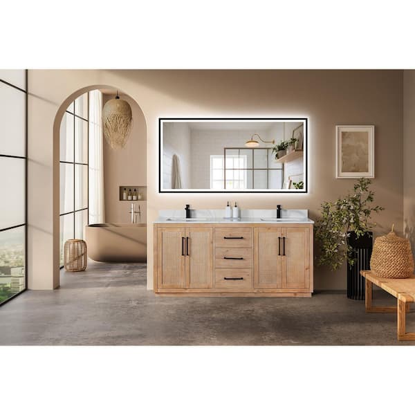 Altair Floral 72 in. W x 22 in. D x 33 in. H Double Sink