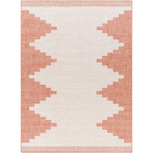 Lageli Orange Doormat 2 ft. x 3 ft. Geometric Indoor/Outdoor Area Rug