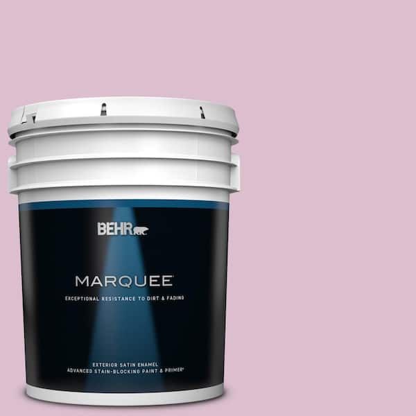 BEHR MARQUEE 5 gal. #690C-3 Delicate Bloom Satin Enamel Exterior Paint & Primer