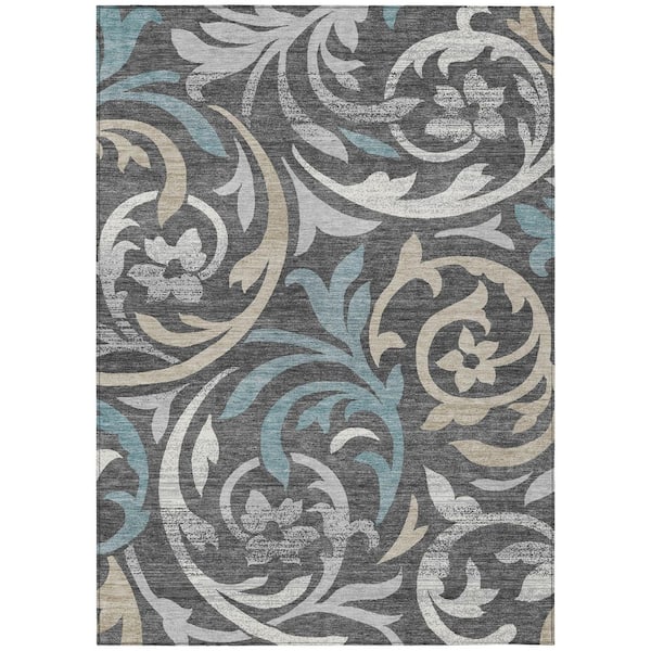 Chantille Machine Washable Indoor/Outdoor Abstract ACN3168 Gray 8 ft. x 10 ft. Area Rug