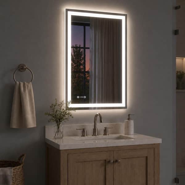 niveal 24 in. W x 36 in. H Rectangular Frameless LED Wall Bathroom