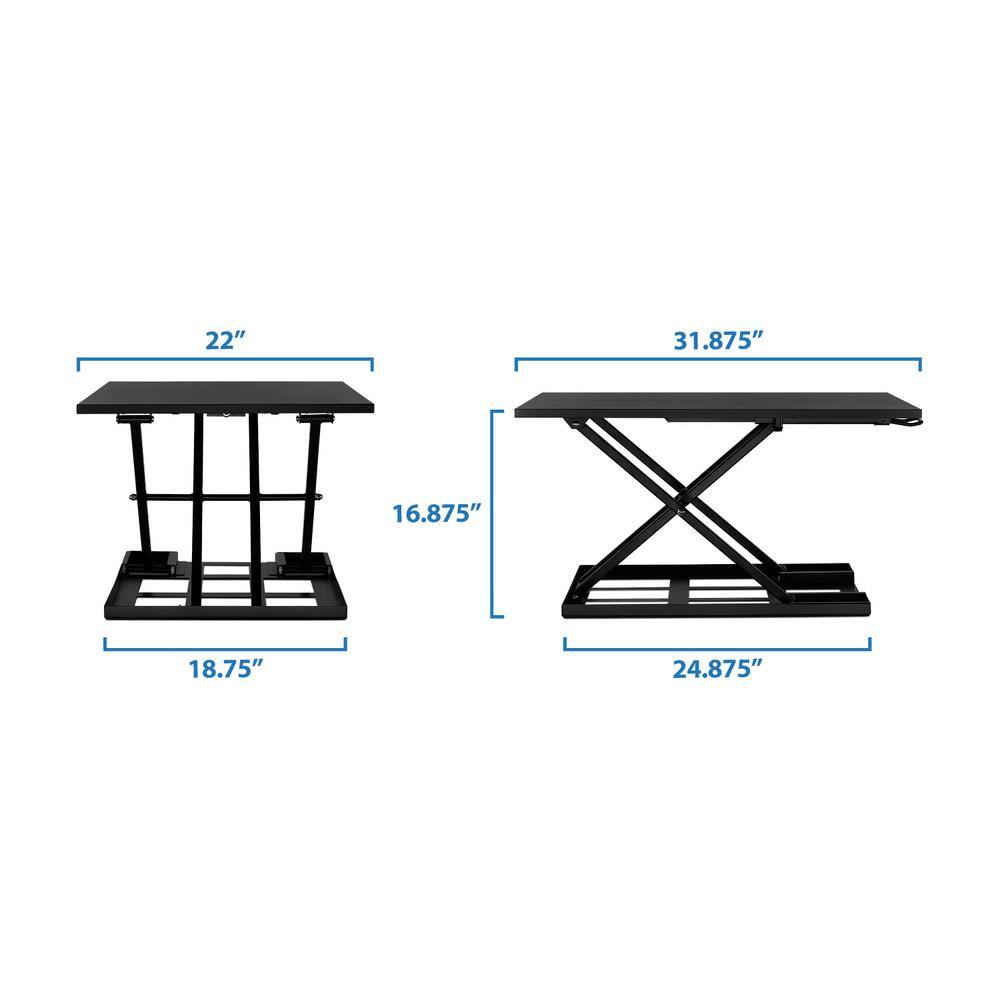 ErgoFlex Ultra Slim 35'' Black Metal Standing Desk Converter