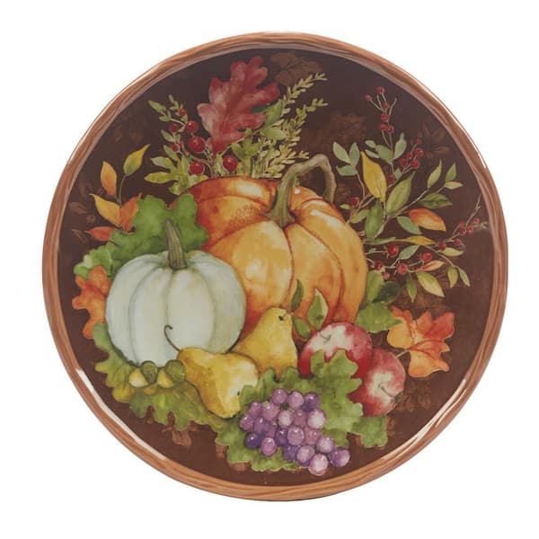 Certified International Harvest Blessings Assorted Colors Dessert Plates (Set of 4)