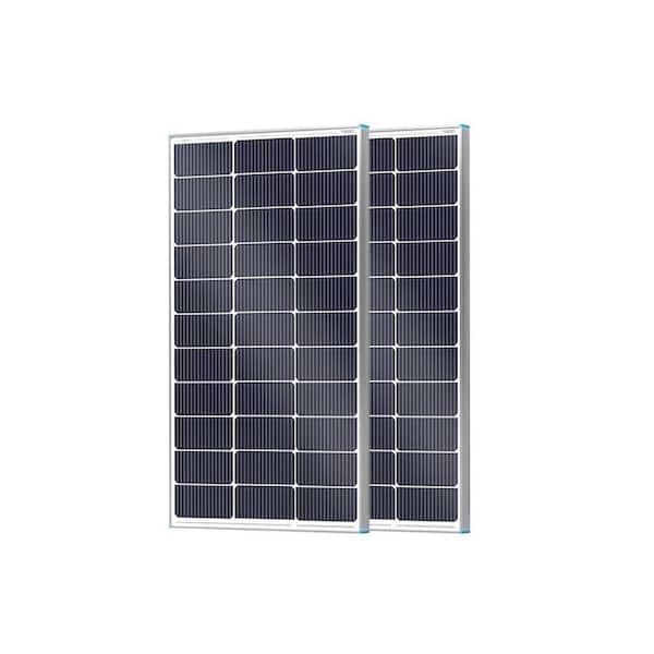 2Pcs 100-Watt 12-Volt Monocrystalline Solar Panel with High-Efficiency Module for RV Battery Boat Caravan Solar System