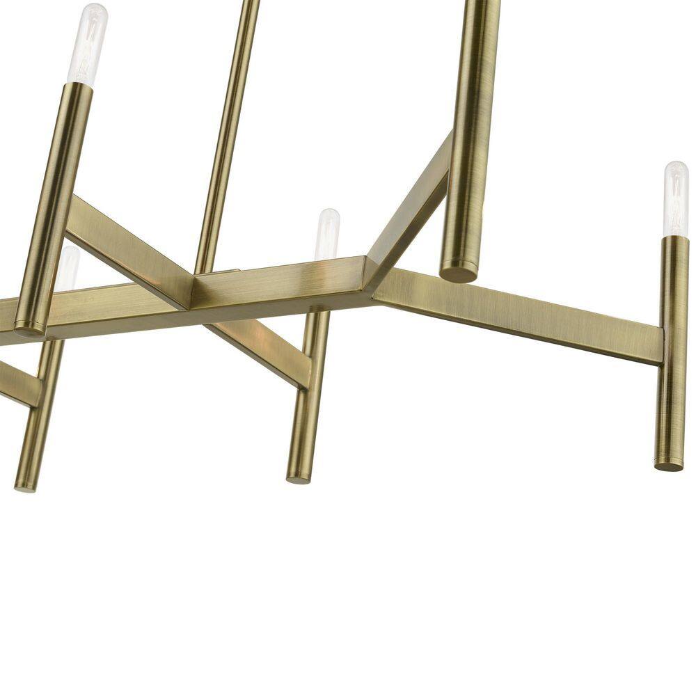 Copenhagen Antique Brass 8-Light Linear Chandelier