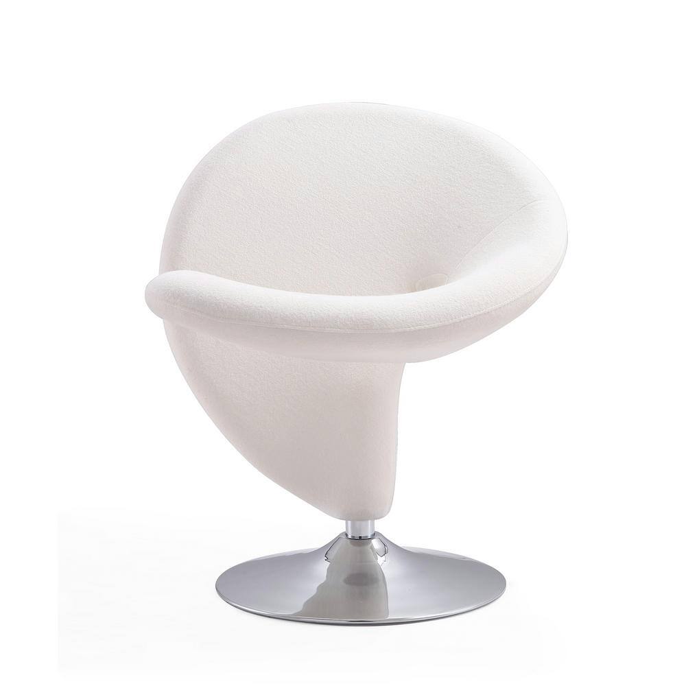 Blue and Chrome Metal Swivel Accent Chair