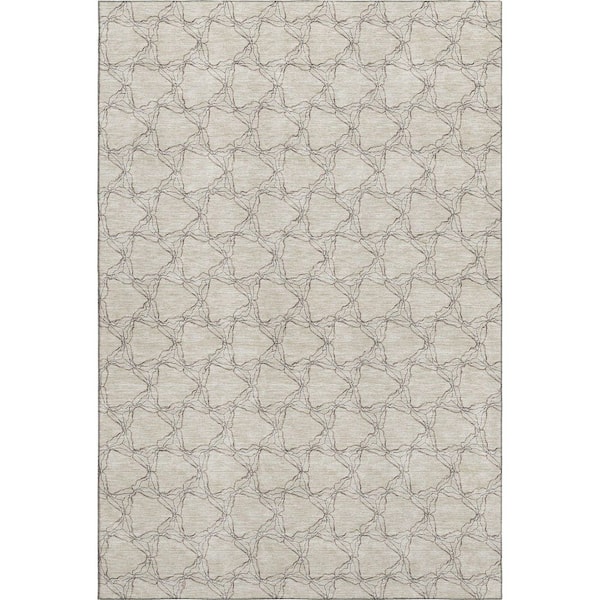 Addison Rugs Mayfield Premium Machine Washable Abstract AMF960 Beige 3 ft. x 5 ft. Area Rug