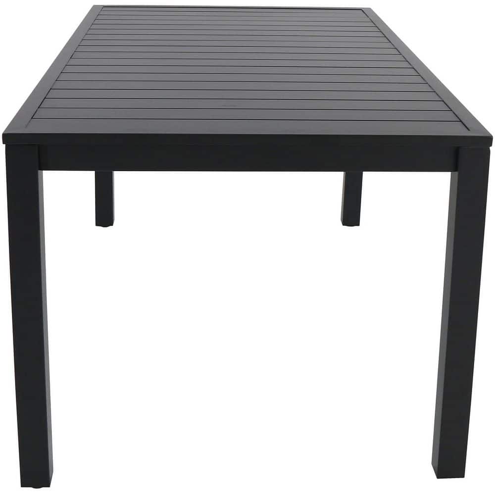 Naples Gray Aluminum Outdoor Dining Set with 6 Padded Sling Chairs