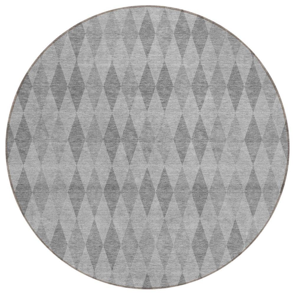 Denim Blue 8 ft. Round Woven Geometric Round Indoor/Outdoor Area Rug price history on PriceWatchPro