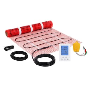 Floor Heating Mat 10 Sq.ft Electric Radiant In-Floor Heated Warm System with Digital Floor Sensing Thermostat