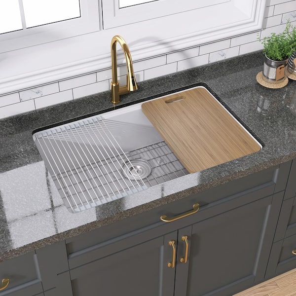 NTQ 33 in. Drop-in Kitchen Sinks Single Bowl Undermount Sink Large