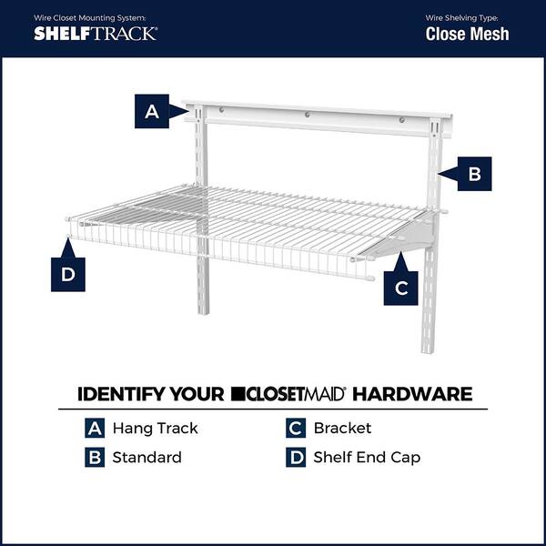 Closetmaid 144 In W X In D White Steel Close Mesh Ventilated Wall Mounted Wire Shelf The Home Depot