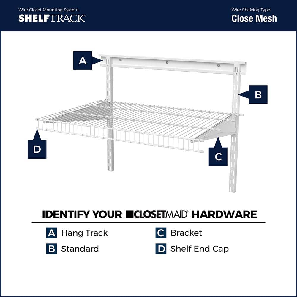 ClosetMaid 80-Inch Nickel Steel Adjustable Hang Track Rail