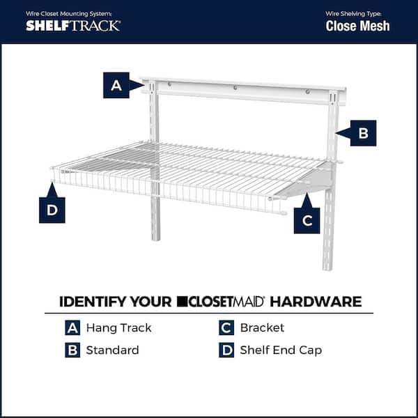 ClosetMaid ShelfTrack 49 - 96 in. W White Reach-In Wall Mount 3-Shelf Wire  Closet System Organizer Kit 2075 - The Home Depot