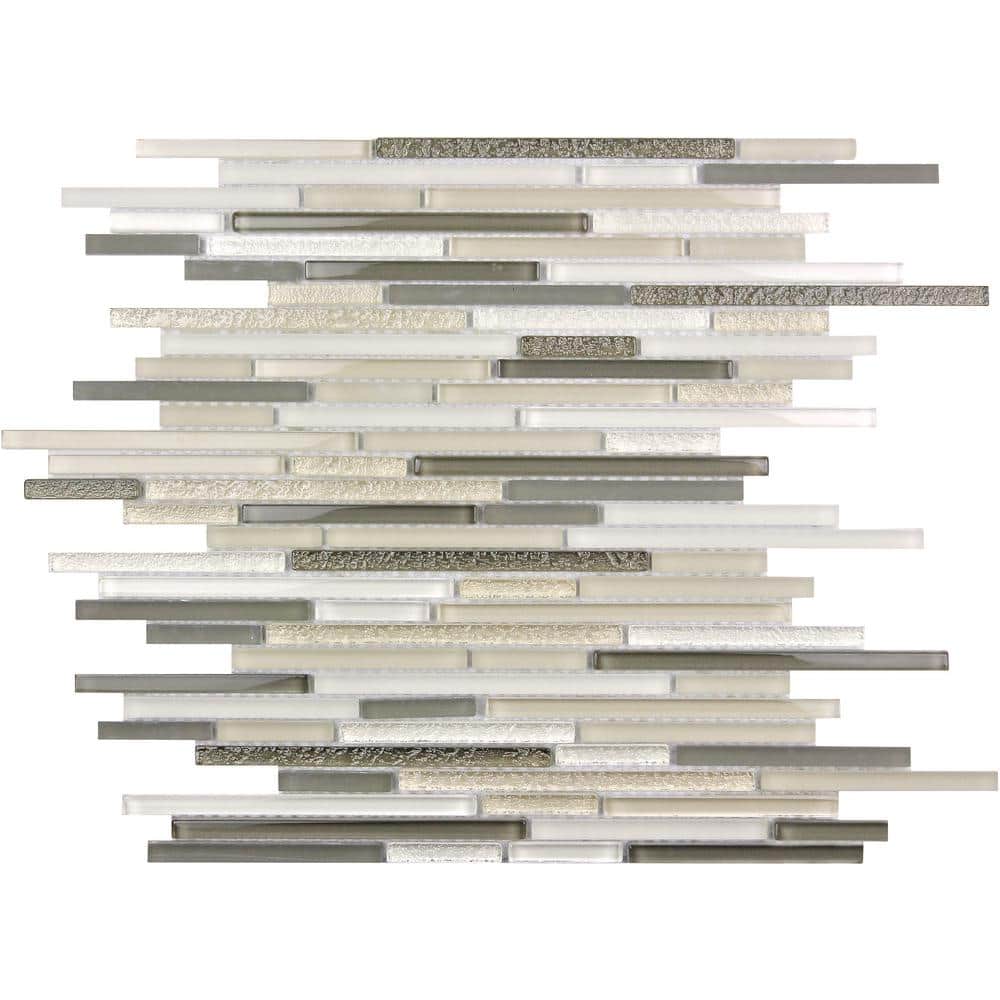 Waterfall Beige and White 11.8 in. x 11.8 in. Linear Glass Mosaic Floor and Wall Tile (4.83 sq. ft./Case) price history on PriceWatchPro