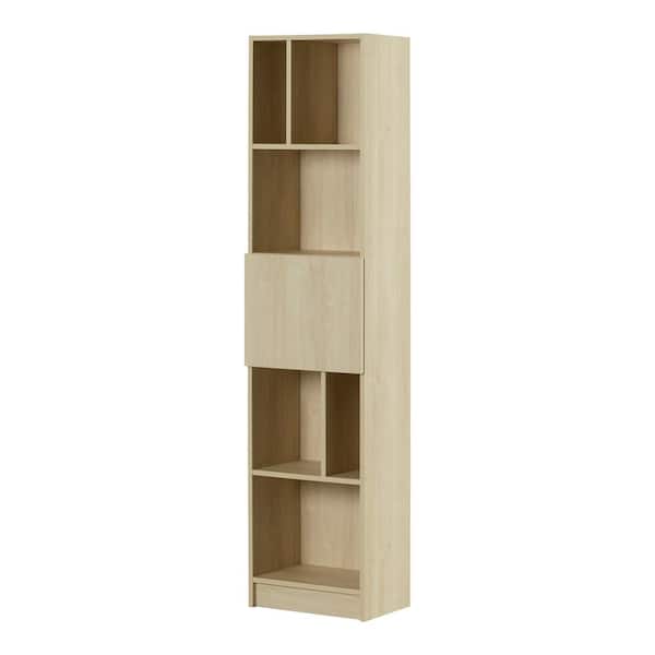 South Shore Olea Bleached Oak 71.5 in. Accent Cabinet Office Storage with 7-Shelf