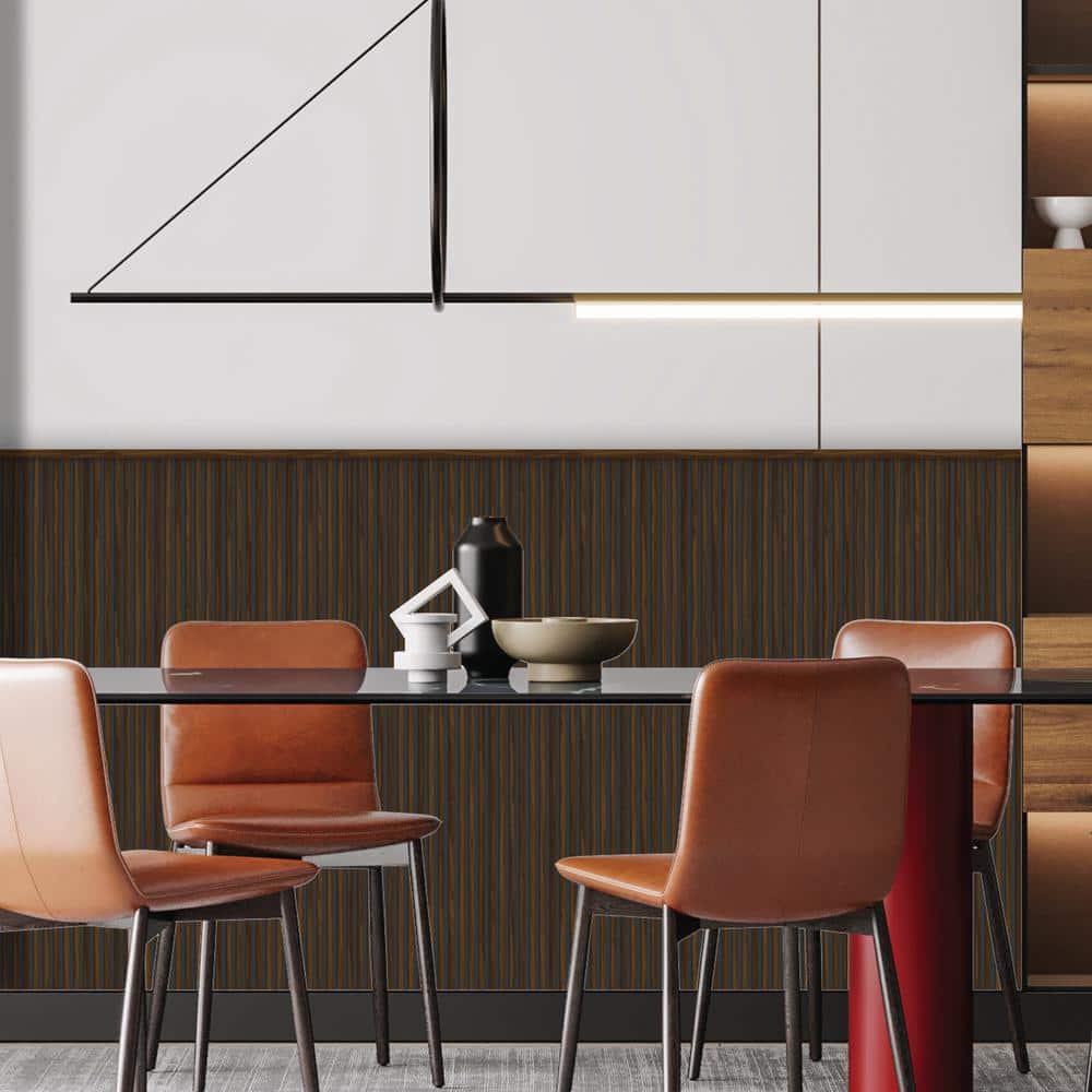 48" x 6" Brown and Black 3D Vinyl Wall Paneling
