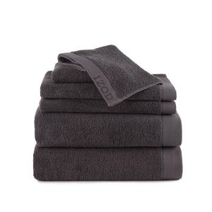 Classic 6-Piece Night Gray Solid Bath Towel Set