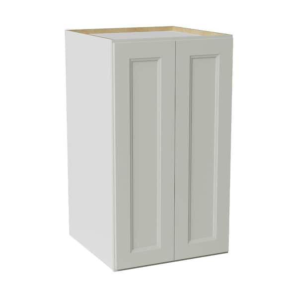 24 in. W x 24 in. D x 42 in. H Ready to Assemble Double Shaker Pantry Kitchen Cabinet in Laguna Grey