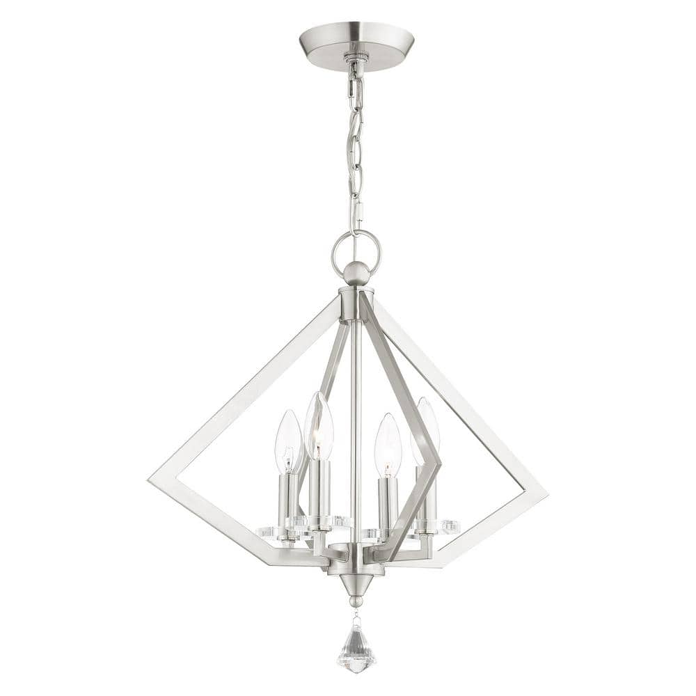 Diamond 4-Light Brushed Nickel Chandelier
