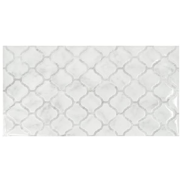 Smart Tiles Subway White 10.95-in x 9.7-in White 3D Peel and Stick  Self-Adhesive Wall Tiles - 4-Pack SM1020-4