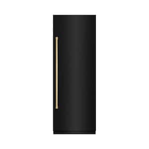 30 in. 16.7 cu. ft. Freezerless Column Refrigerator in Black Stainless Steel with Graphite Gray Interior & Gold Accents