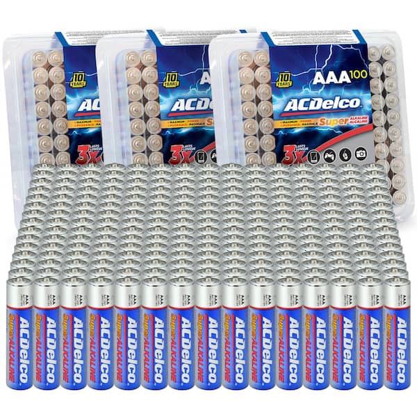 ACDelco AAA Super Alkaline Battery, 10-Years Shelf Life with Recloseable Packaging (300-Packs)