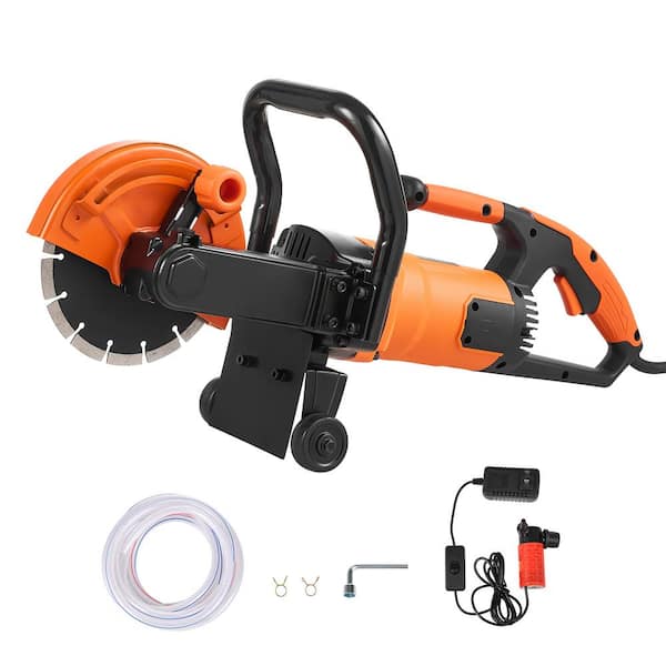 SKYSHALO Electric Concrete Saw, 9 in. Circular Saw Cutter, 2000 W High Power with Max 2.5 in. Cutting Depth, Wet/Dry Disk Saw