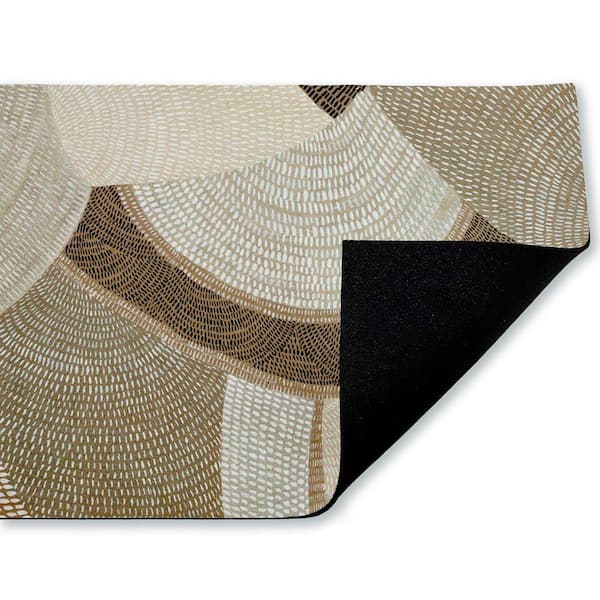 Mystic Neutral Patterns Brown 18 in. x 30 in. Polyester Non-Slip Outdoor Door Mat