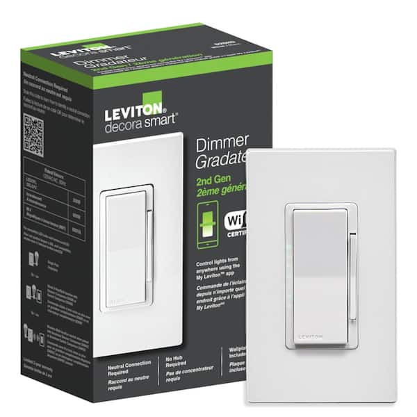 Leviton Decora Smart Wi-Fi Dimmer (2nd Gen) No Hub Required, Works with Google, Alexa, HomeKit, Anywhere Companions, White