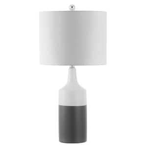Enri 25.5 in. Gray/White Table Lamp with White Shade