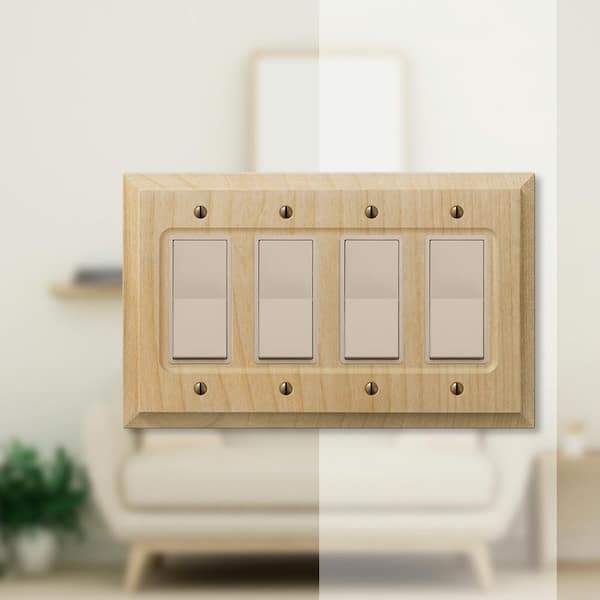 Cabin 4 Gang Rocker Wood Wall Plate - Unfinished