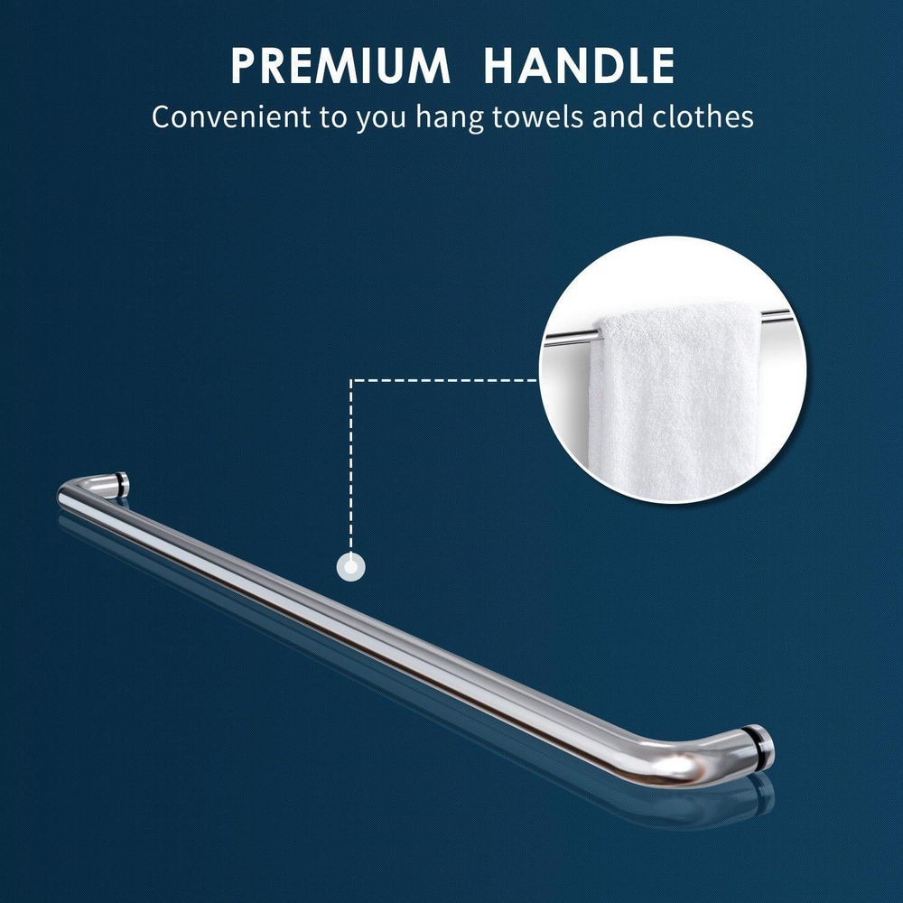 Elegant Frameless Chrome Pivot Bathtub Door with Clear Glass 48"W x 58"H