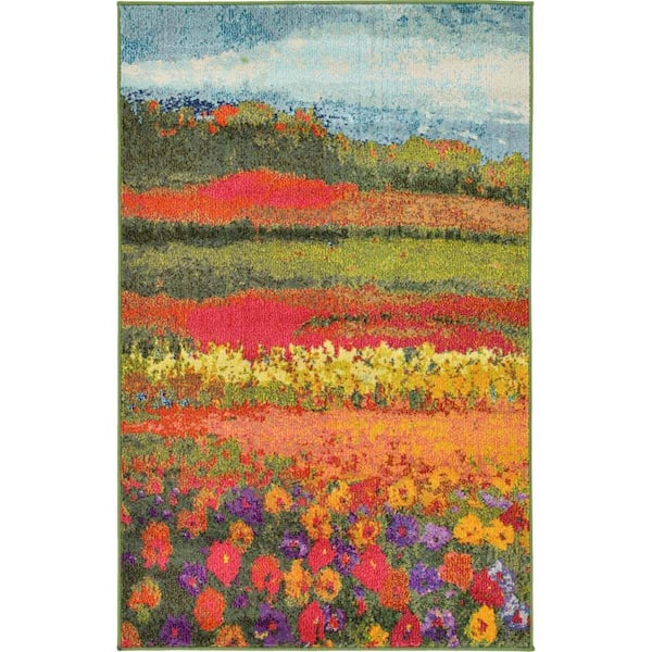 Unique Loom Estrella Landis Multi 3' 3 x 5' 3 Area Rug