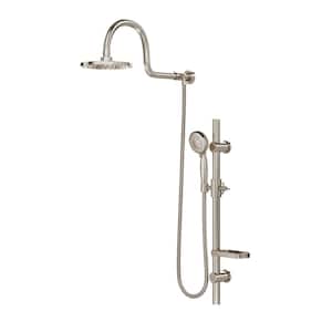 AquaRain 5-Spray Retrofit Shower System with Hand Shower & Showerhead Combo & Wall Bar Shower Kit in Brushed Nickel