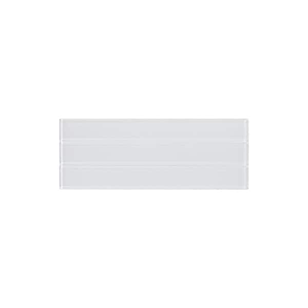 Glass Take Home Sample - Lily Off White 3 in. x 8 in. Glass Peel and Stick Wall Mosaic Tile (0.17 sq.ft./ 1-pack)