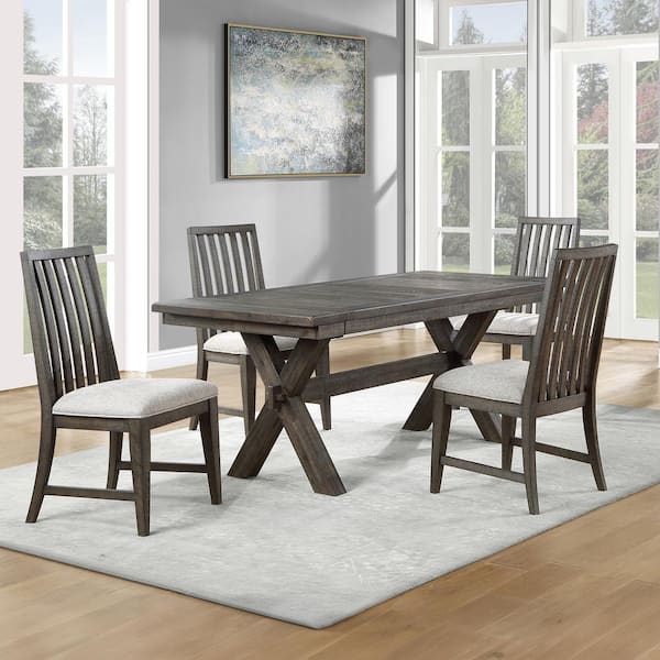 Steve Silver Riverdale Piece Black Wood Dining Room Set with