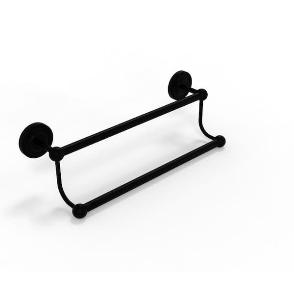 Allied Brass Prestige Regal Collection 30 in. Wall Mounted Double Towel Bar in Matte Black