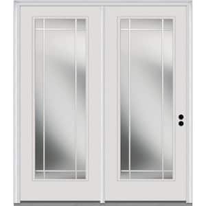 TRUfit 71.5 in. x 79.5 in. Left-Hand Inswing 9 Lite Dual Pane Clear Glass Primed Steel Double Prehung Patio Door