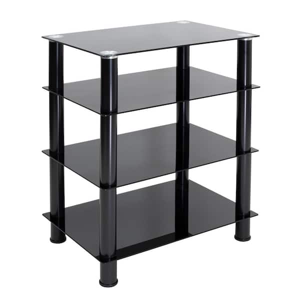 mount-it! Four-Tiered Glass A/V Media Stand