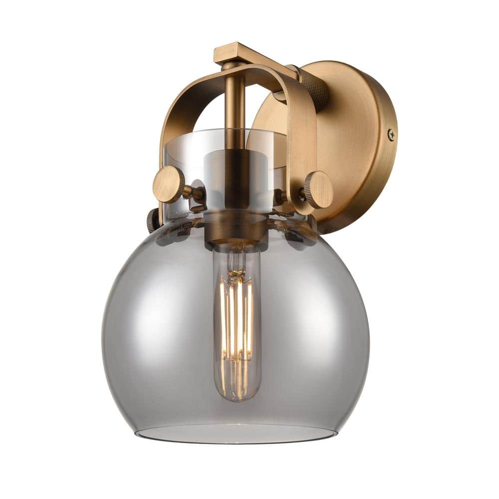 Pilaster II Sphere 1-Light Brushed Brass Wall Sconce with Glass Shade price history on PriceWatchPro