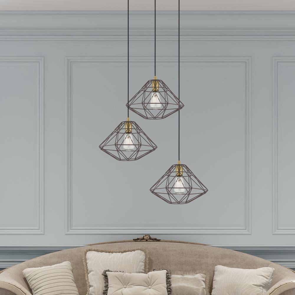 Bronze Geometric Mini Pendant Light for Indoor/Outdoor Use